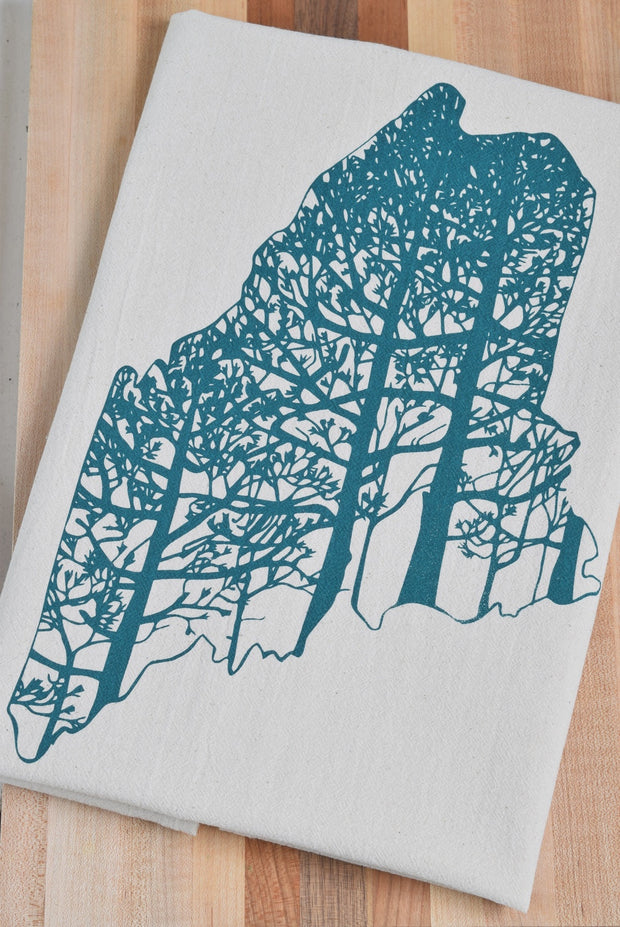 State of Maine Tea Towel Green