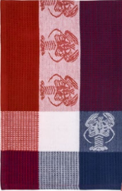 Lobster Red & Navy Waffle Weave Kitchen Towel - Napkins2go