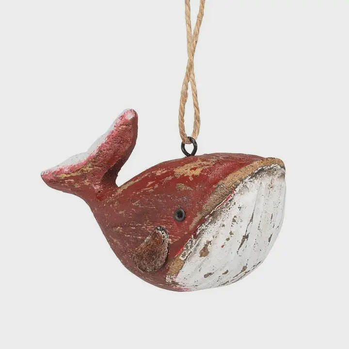 Whale ornament red
