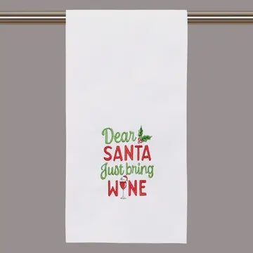 Dear Santa Just Bring Wine Kitchen Towel