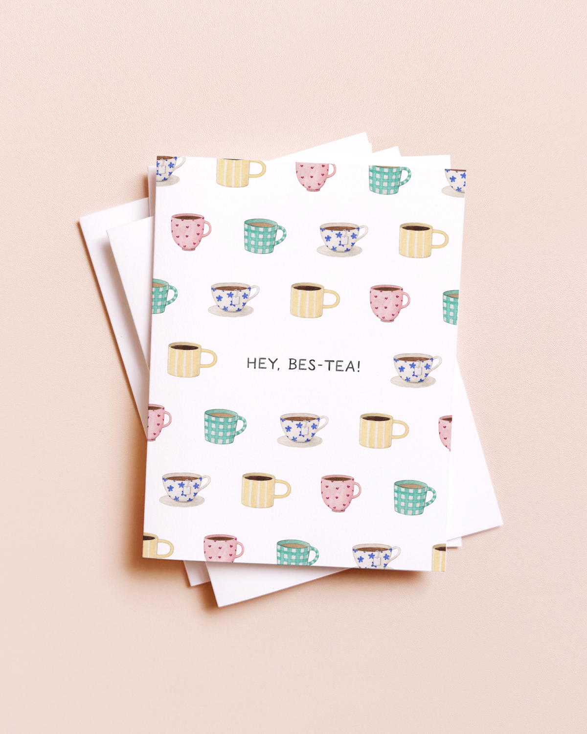 Hey Bes-tea — Cozy Tea Pun Friendship Card