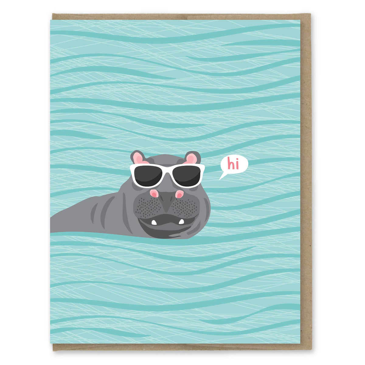 Hi Hippo Blank Note Card