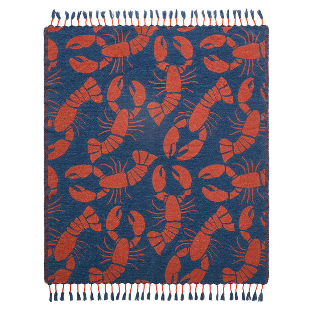 Red & Navy Lobster Toss Throw - Kate Nelligan