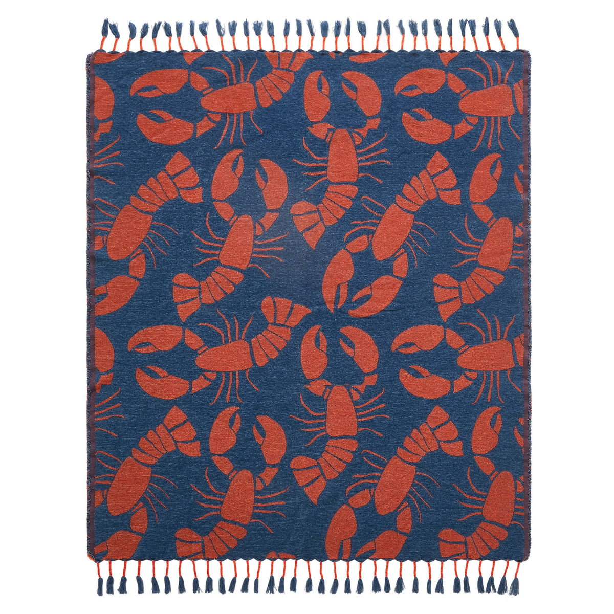 Red & Navy Lobster Toss Throw - Kate Nelligan