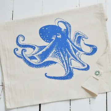 Octopus Tea Towel blue