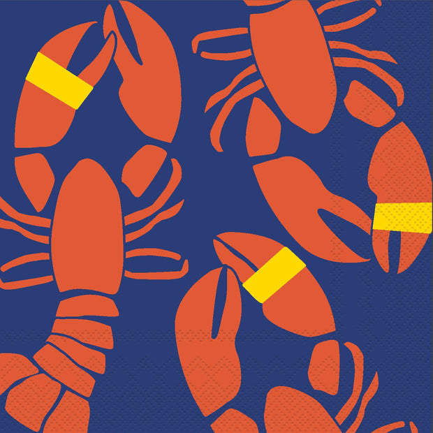 Paper Cocktail Napkins 20 Ct Lobster Bands