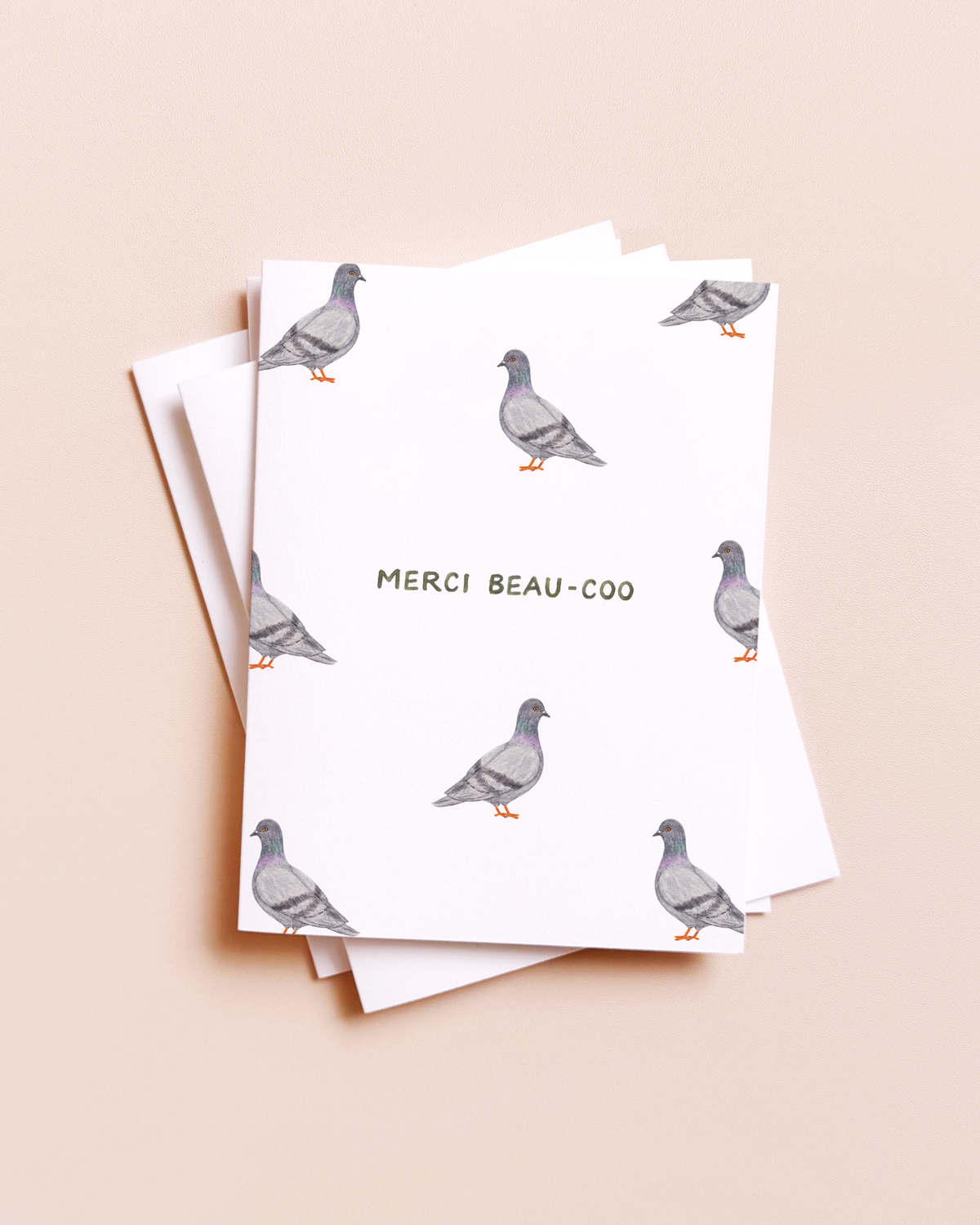 Merci Beau-coo Pigeon — French Pun Thank You Card