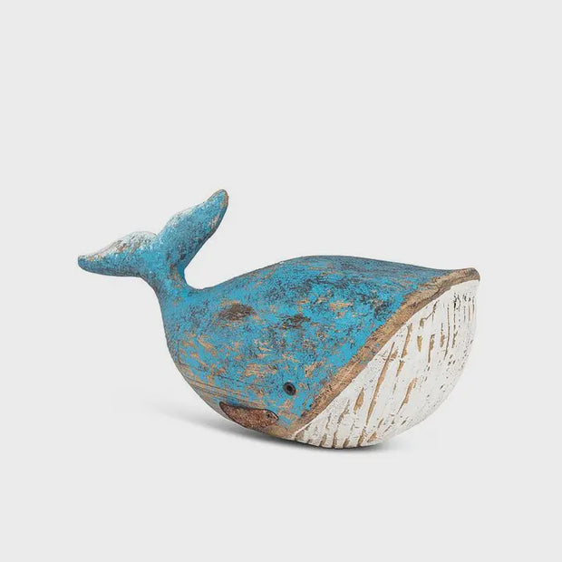 Small Blue Carved Whale