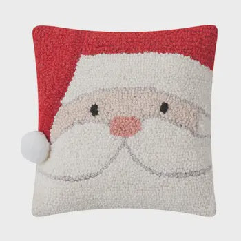Holiday Santa w/Pom Hook Pillow