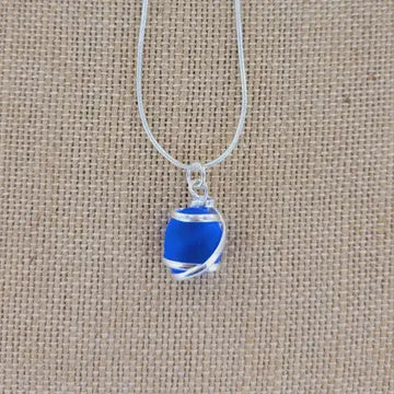Cultured Sea Glass Pendant Dark Aqua