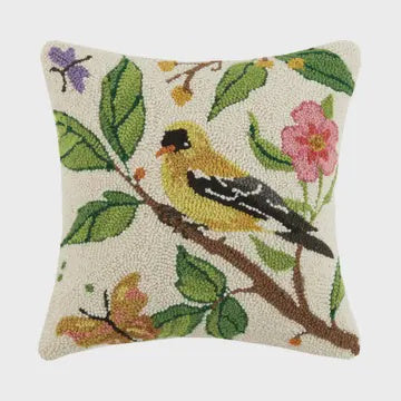 Goldfinch Hook Pillow Sally Eckman Roberts