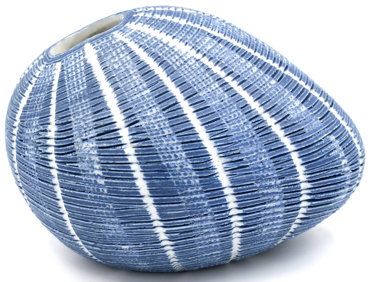 158W22BLUE PEBBLE MINI L-Handcrafted Porcelain Bud Vase