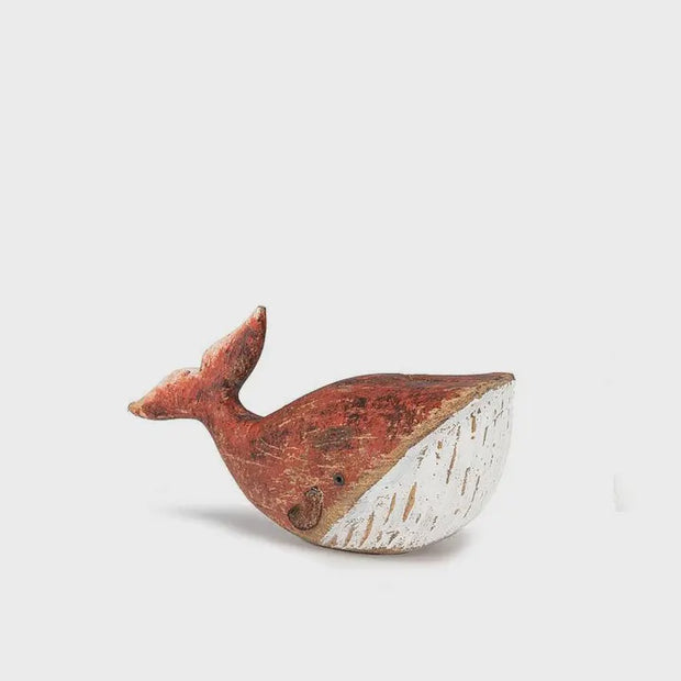 Mini Red Carved Whale