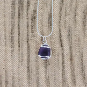 Cultured Sea Glass Pendant  Purple