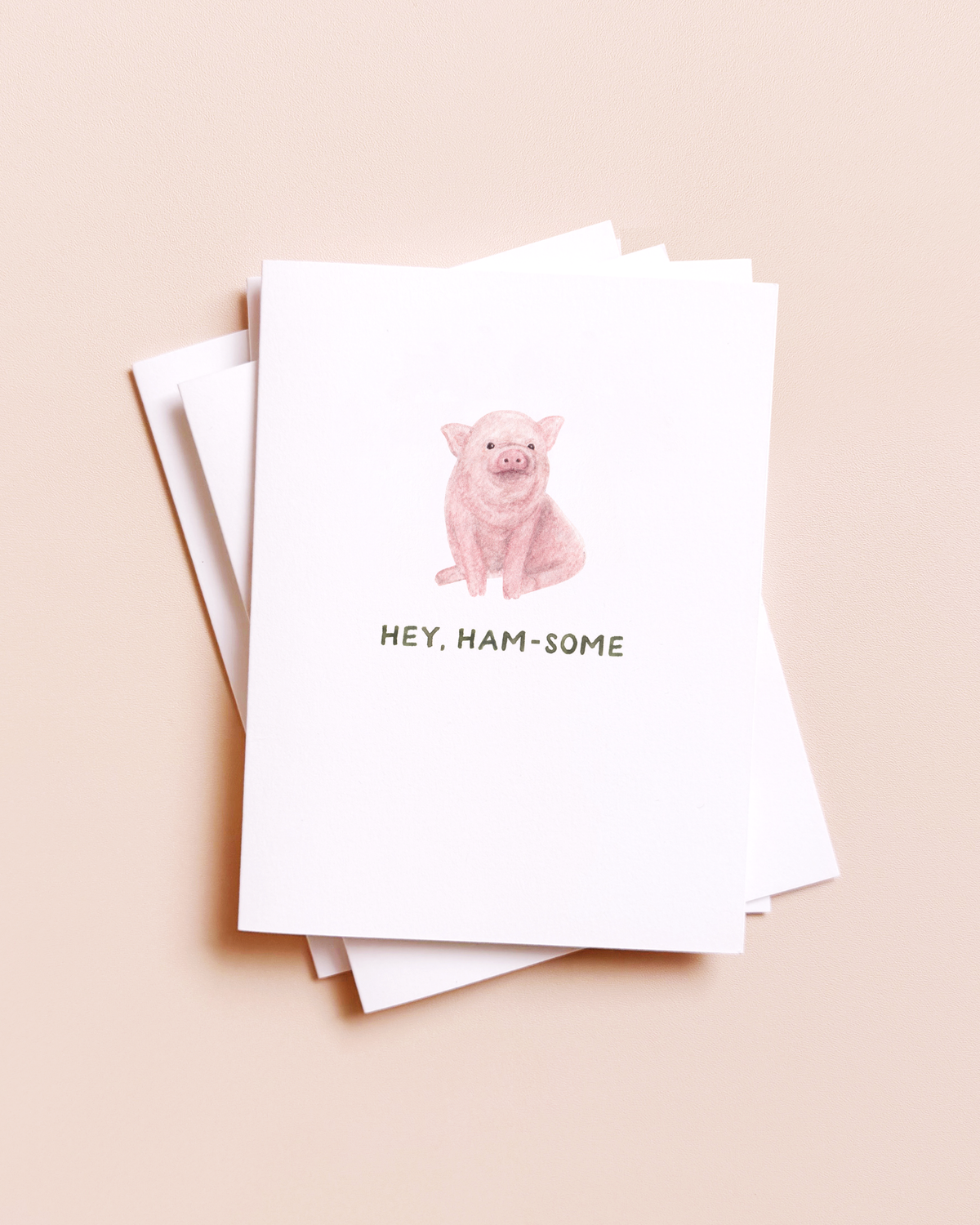 Hey Ham-some — Funny Animal Pun Love / Anniversary Card