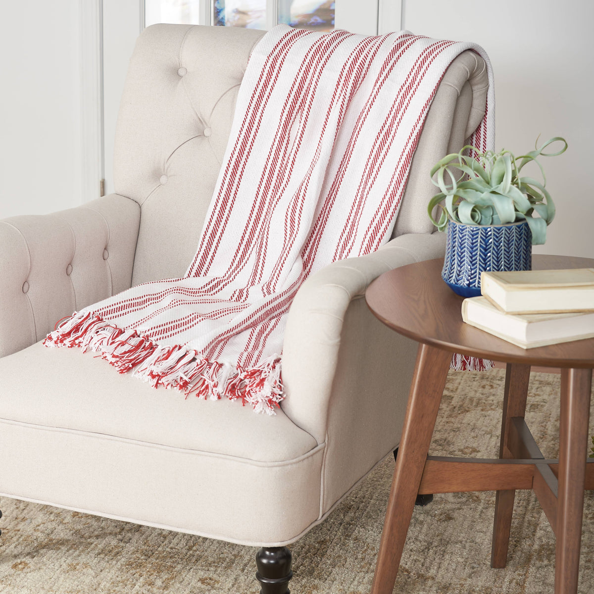 Ticking Stripe Throw Blanket