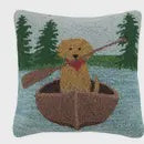 Golden Lab Canoeing Hook Pillow