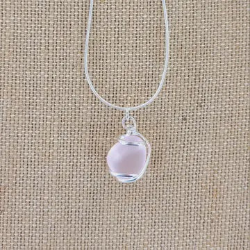 Cultured Sea Glass Pendant pink