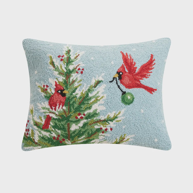 Cardinals Tree and Ornament Hook Pillow
