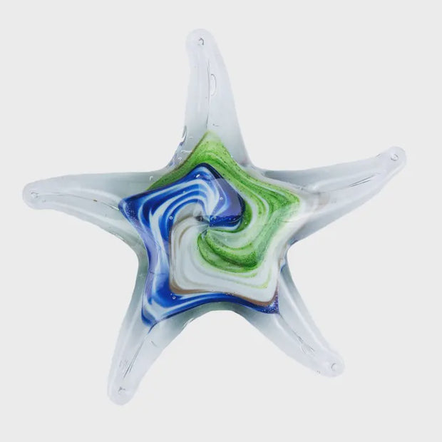 Starfish Green Blue Glass Figurine