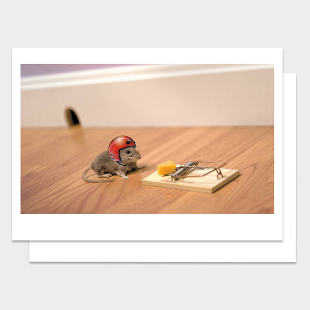 Mouse & Helmet Happy Birthday Greeting Card