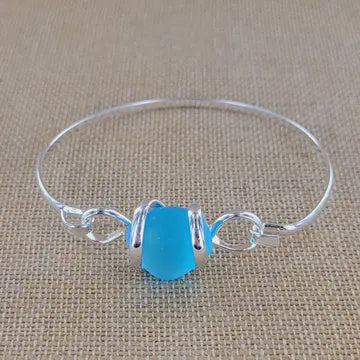 Sea Glass Bracelet  Aqua