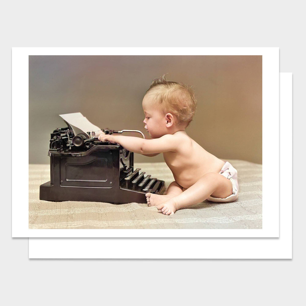 Typewriting Baby Happy Birthday Greeting Card