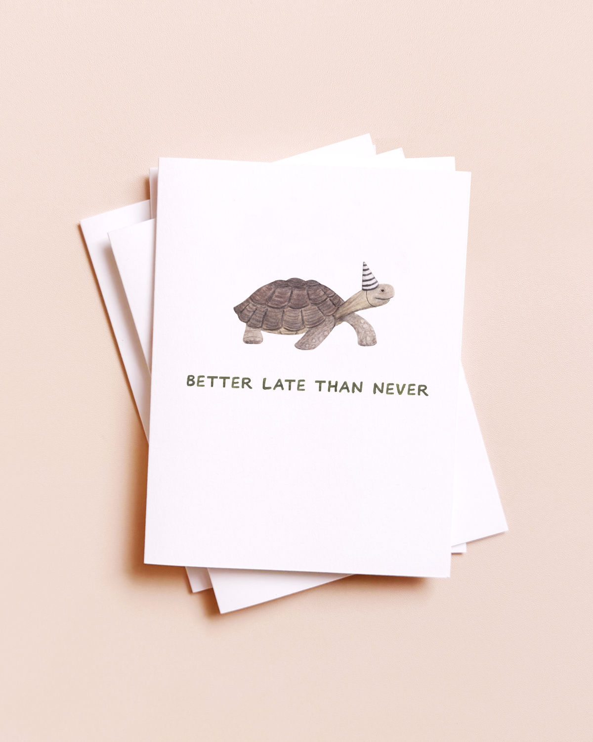 Better Late Than Never — Funny Tortoise Belated Birthday Card