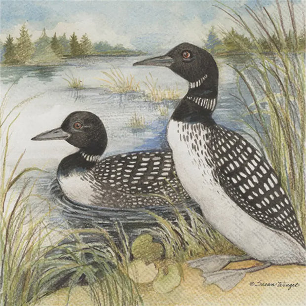 Loon cocktail napkin