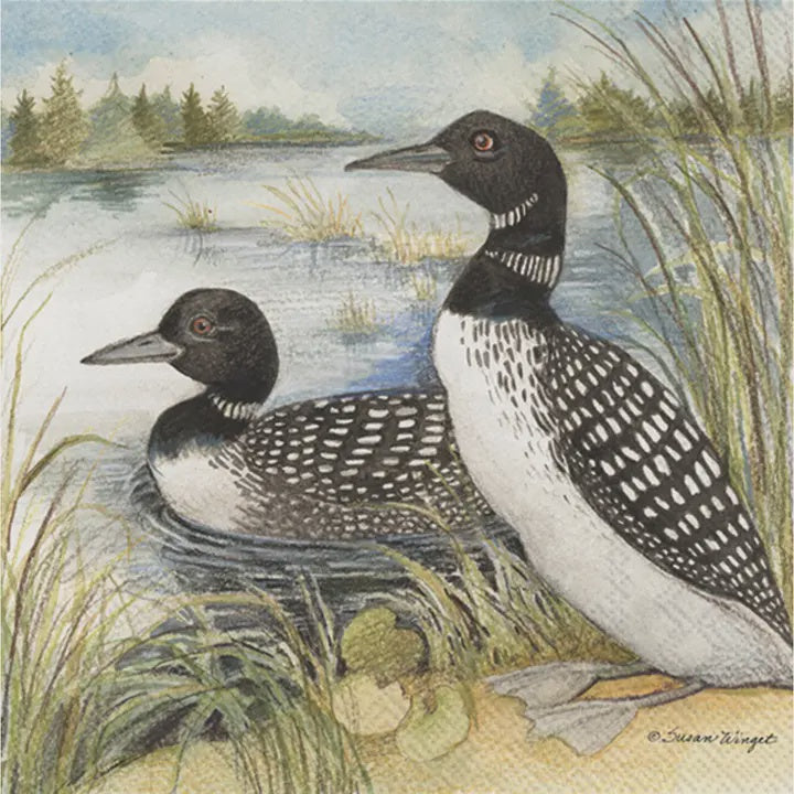 Loon cocktail napkin