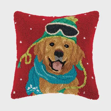 Holiday Lab With Hat Hook Pillow