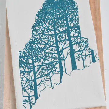 State of Maine Tea Towel Teal