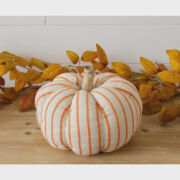 Orange Striped Knit Pumpkin Med