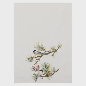 Snow Bird Chickadees Kitchen Towel