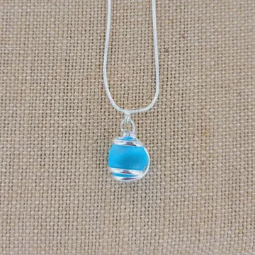 Cultured Sea Glass Pendant Aqua
