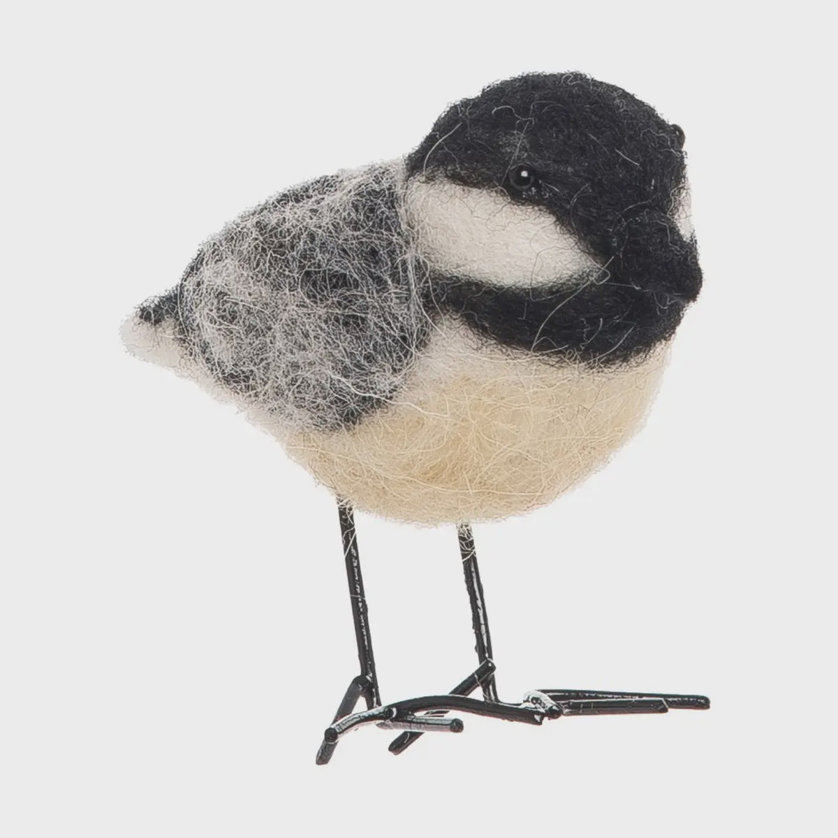 Christmas Chickadee Bird Wool Ornament