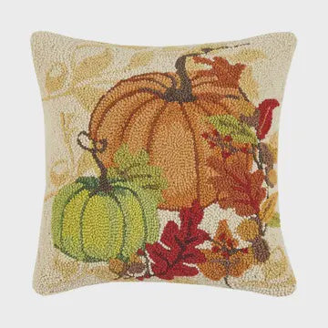 Harvest Fall Pump Leaves Hook Pillow