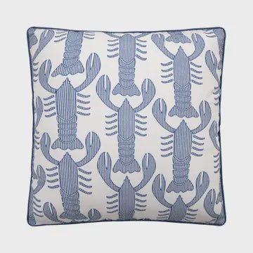 Seersucker Lobster Indoor/Outdoor Printed Pillow