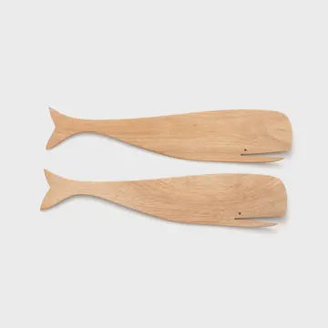 Acacia Wood Whale Salad Utensils