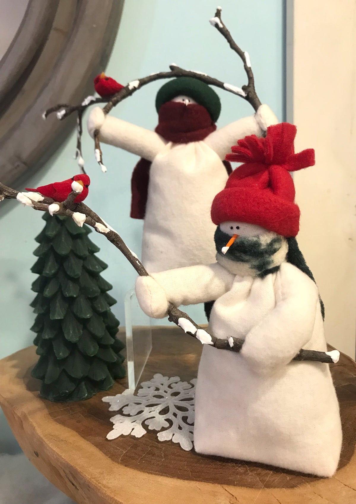 Adult Snowfolk with Cardinal