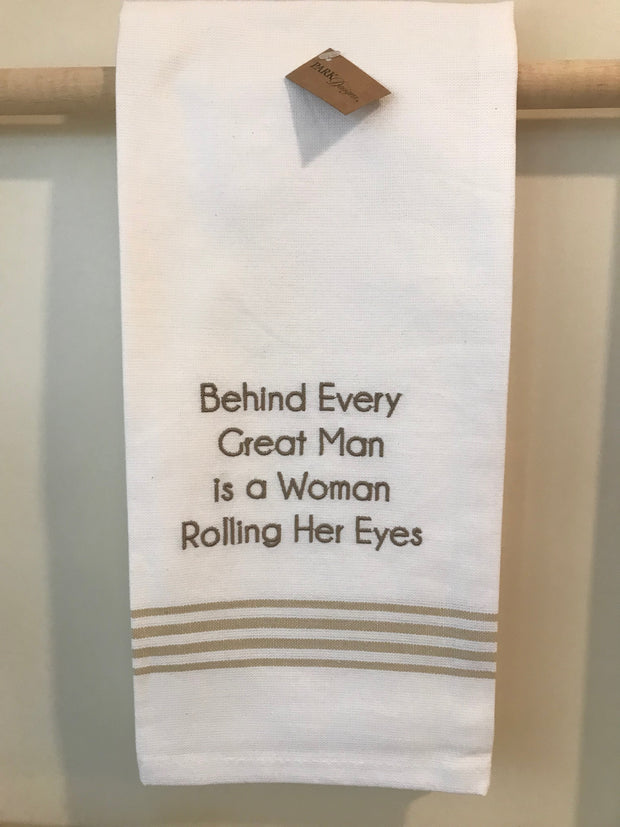 A Woman Rolling Her Eyes Dishtowel