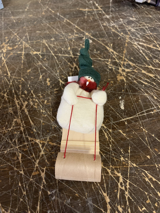 One Little Snowfolk In Tobogan