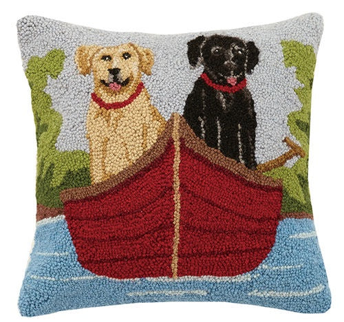 Wool & Cotton Labs In A Canoe Pillow