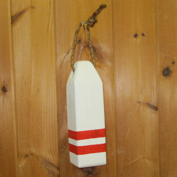 Large Square Decorative Buoy White/Red