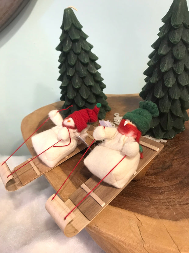 Little Snowfolk on Toboggan