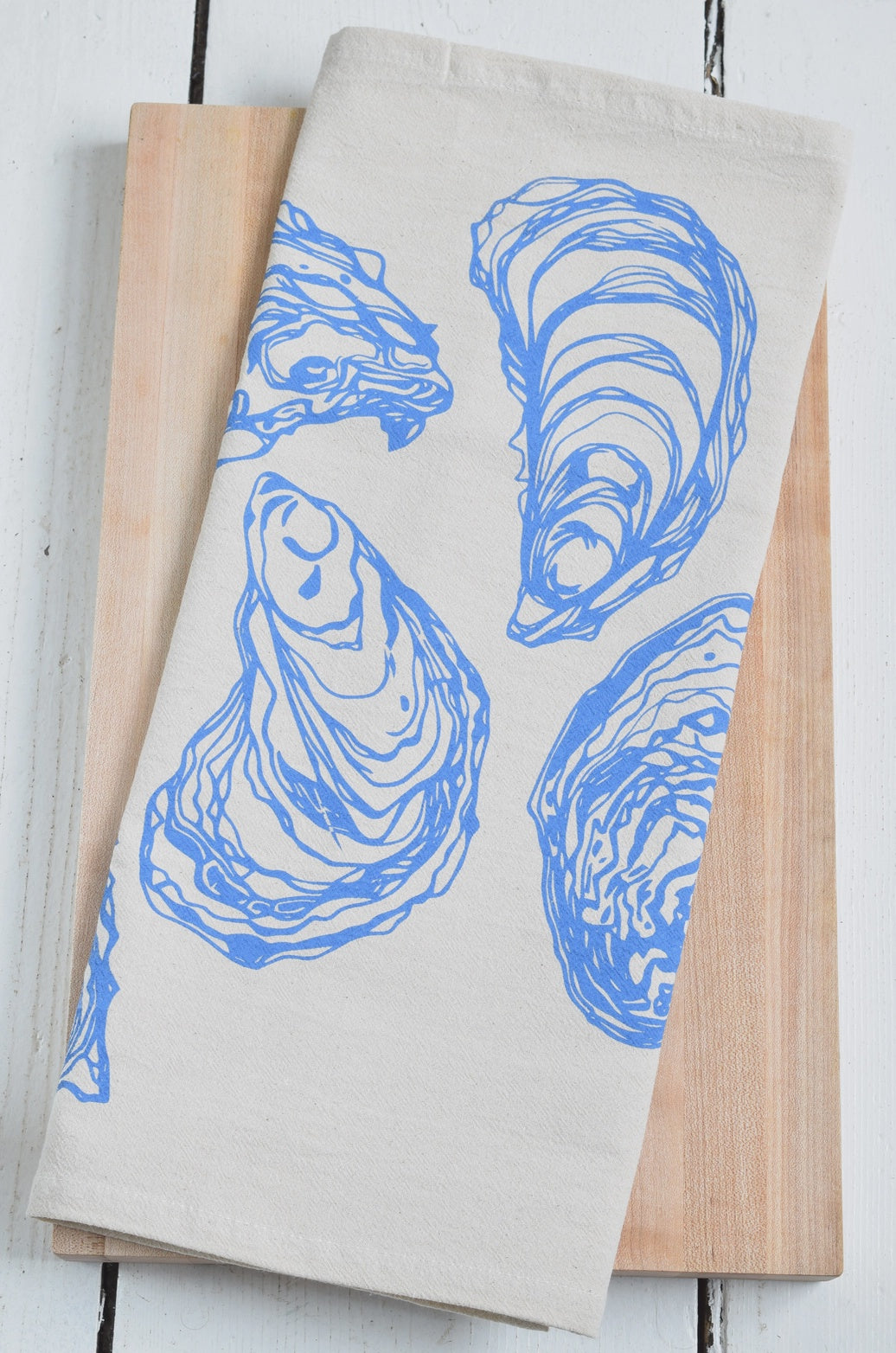 Oyster Tea Towel Blue Violet