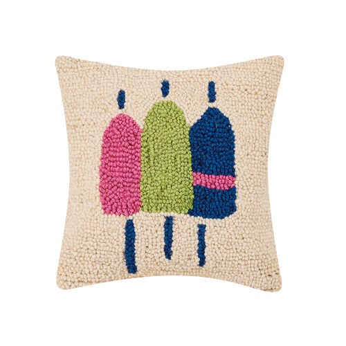Pink Green Blue Buoy Pillow