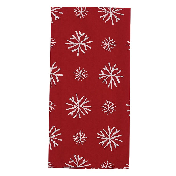 Snowflake Red Dishtowel