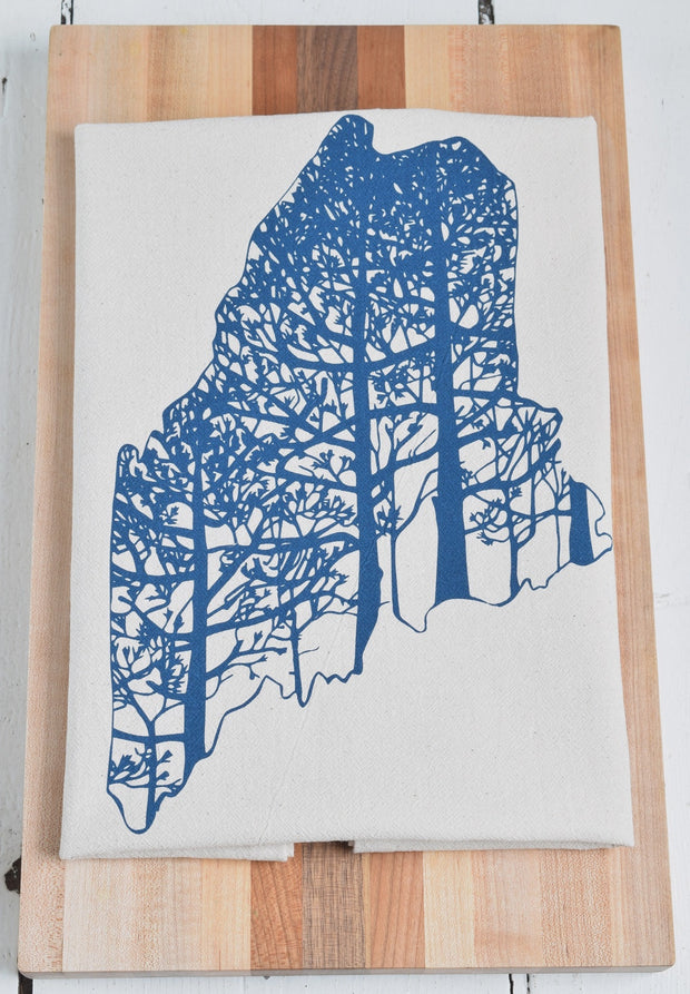 State of Maine Tea Towel Navy