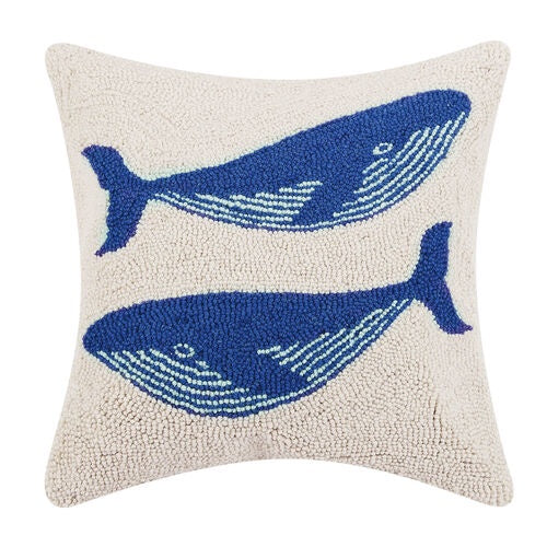 Square Whale Hook Pillow